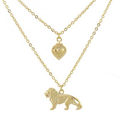 Gold tone Cecil the Lion Layered Necklace.jpg
